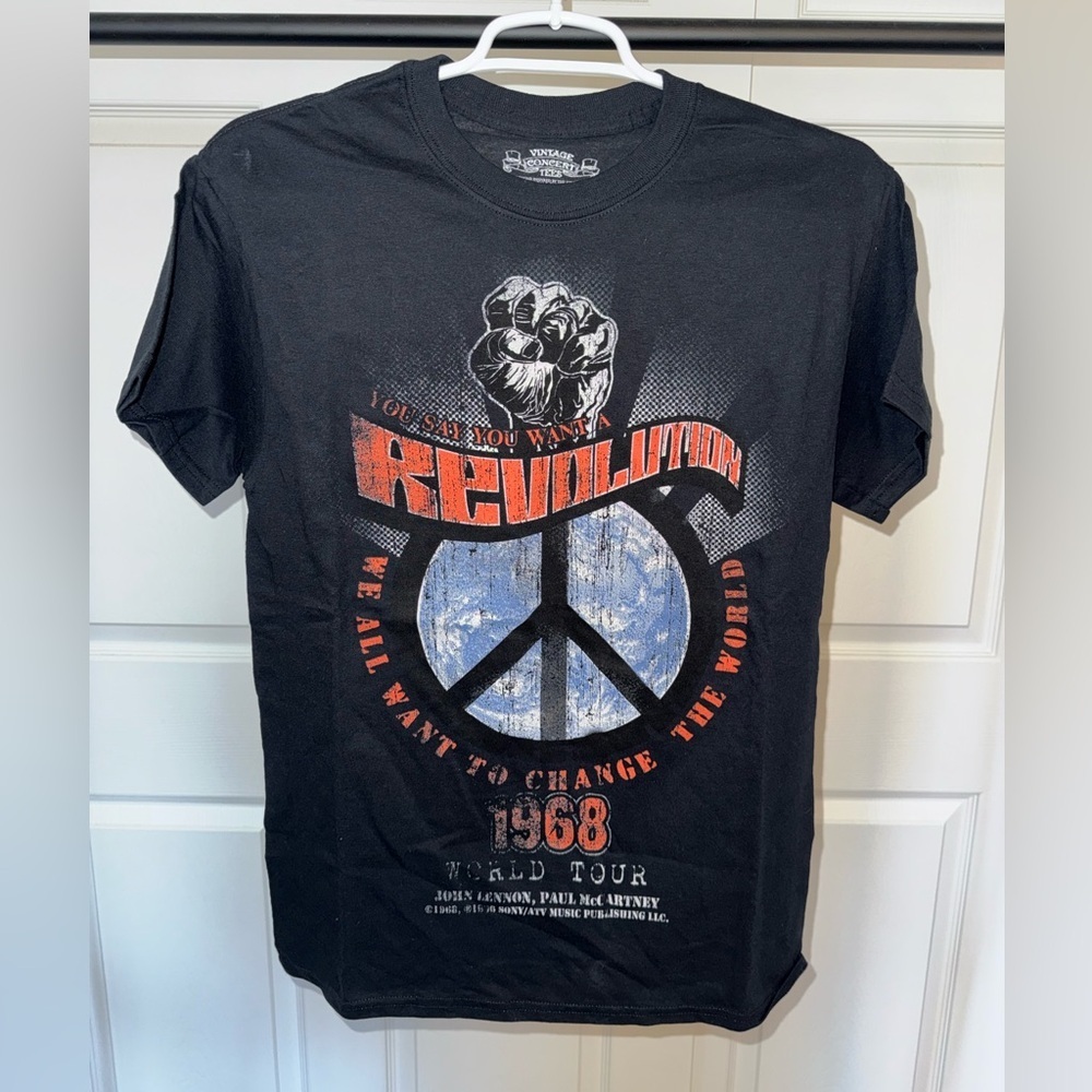 New 1968 Revolution Tour Vintage Concert Tees John Lennon & Paul McCartney